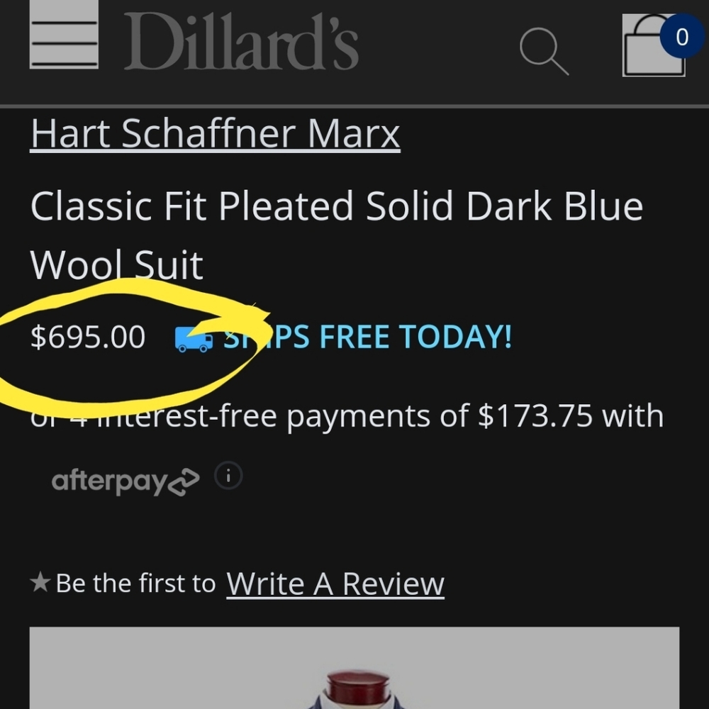 Luxury Hart Schaffner Marx Classic Fit Dark Blue W